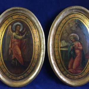 Iconen Annunciatie Engel Maria Schilderij Dullaert antiek