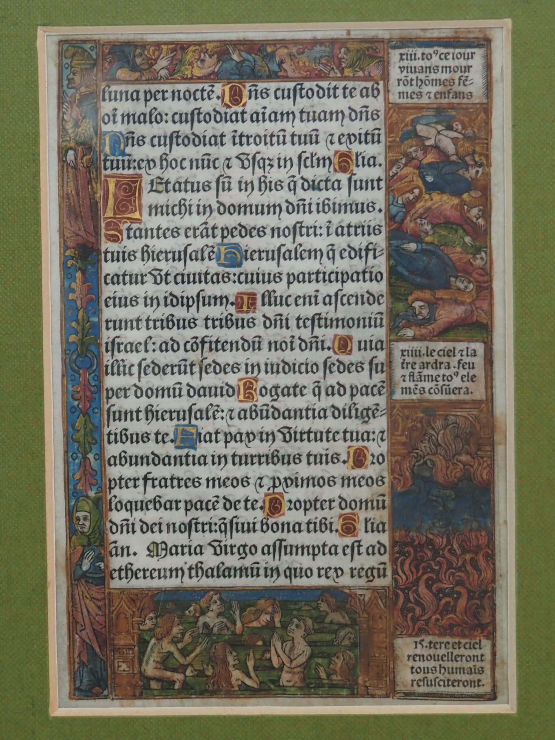 Een op perkament gedrukte pagina uit een Parijs getijdenboek