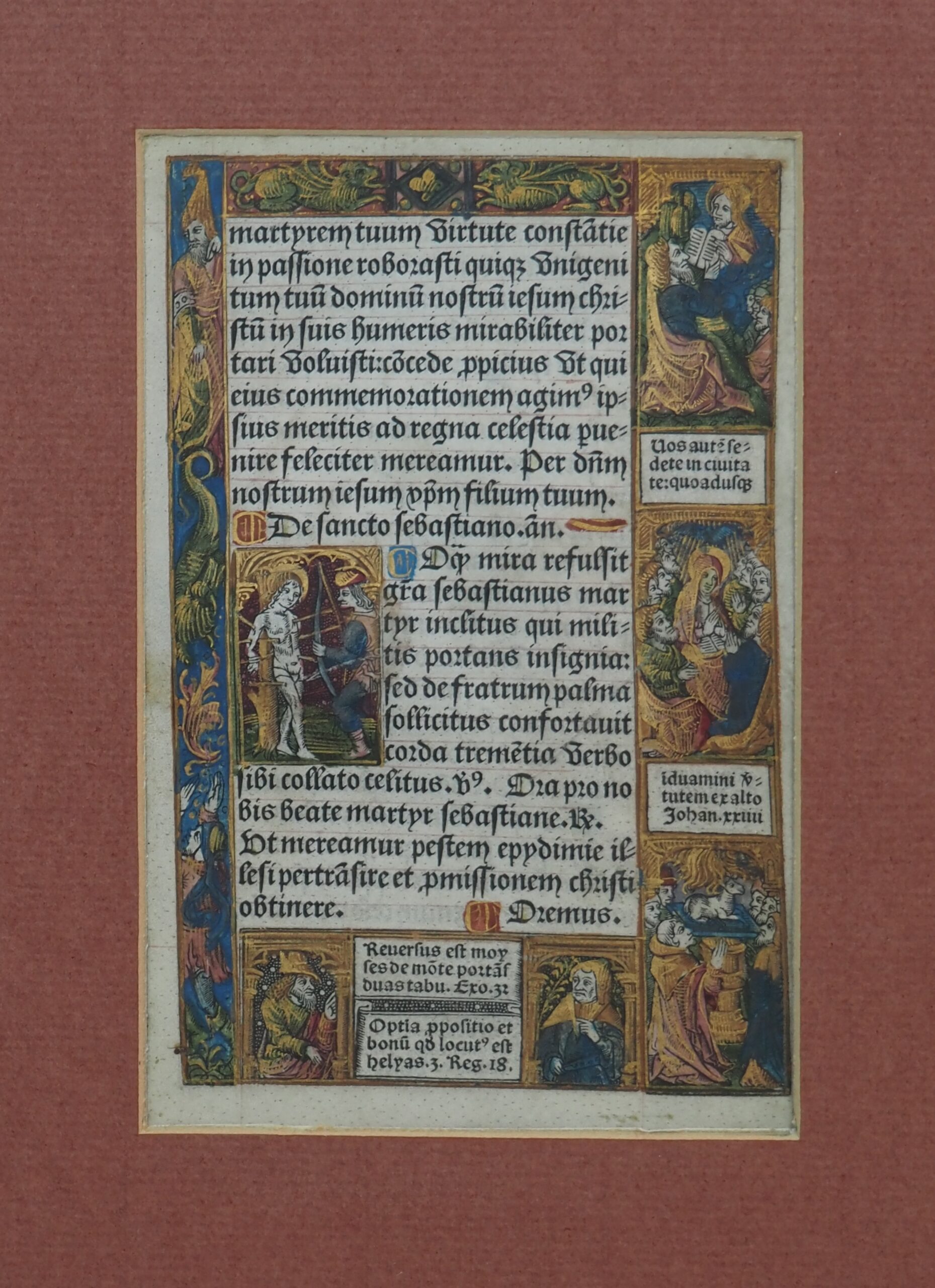 Een op perkament gedrukte pagina uit een Parijs Getijdenboek