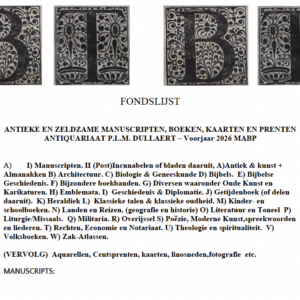 Antiquariaat P.L.M. Dullaert fondslijst